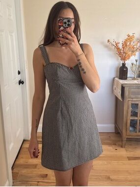 Black gingham dress